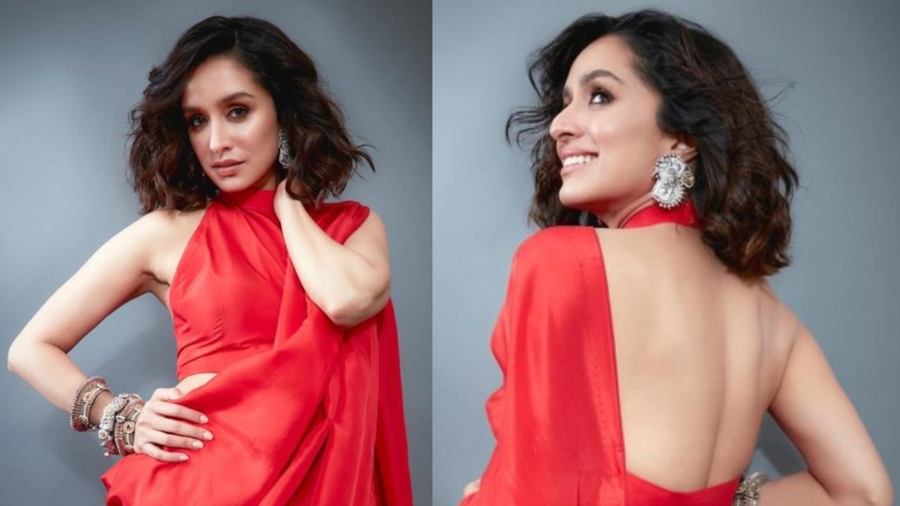 Shraddha Kapoor personifies divine in red halter neck blouse design and saree, fans in awe 853480