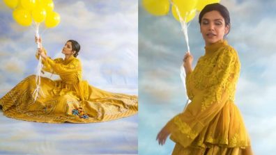Shriya Pilgaonkar’s Happy Shades In Yellow Peplum Kurta And Skirt