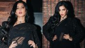 Shruti Haasan Looks OG Goth Girl In Black Saree, Low Neck Blouse Design, And Shimmery Jacket With Oxidised Accessories