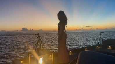 Suhana Khan Flaunts Picturesque Figure In Silhouette Shadow By Seashore