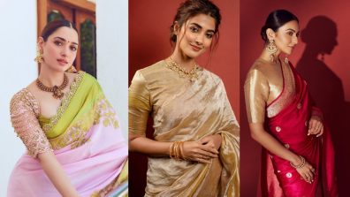 Tailor your traditional blouses like Pooja Hegde, Tamannaah Bhatia and Rakul Preet Singh