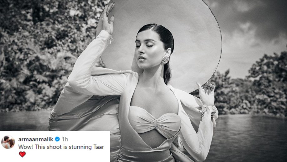 Tara Sutaria's Enchanting Monochrome Photos In A White Silk Dress, Armaan Malik commented 854390