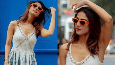 Vaani Kapoor rings summer vibes in plunge neck crochet top and denim jeans [Photos]