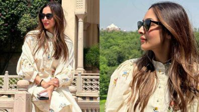 Viral Photos! Malaika Arora can’t get enough of the Taj Mahal, looks divine in white ethnic ensemble