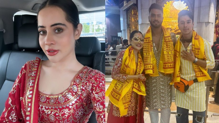 Viral Photos! Urfi Javed and Pratik Sehajpal visit Siddhivinayak Temple together 852861