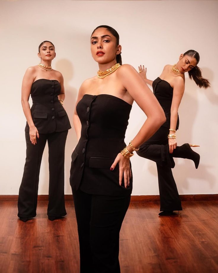 Why so hot? Mrunal Thakur ups glam bar in black off-shoulder co-ords 850005