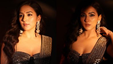 All Shine & Sassy! Neeti Mohan glams up in sequinned black saree