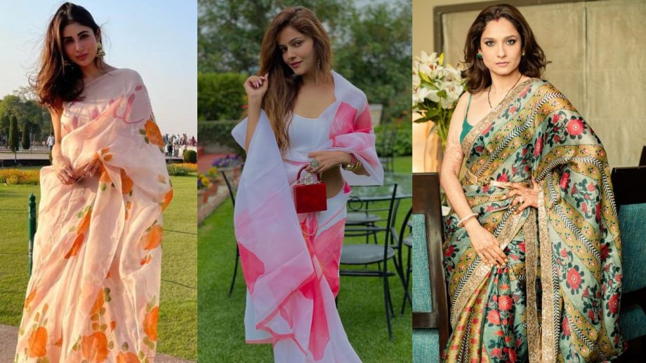 Ankita Lokhande, Rubina Dilaik, And Mouni Roy Are Grace Personified In Organza Saree 858339