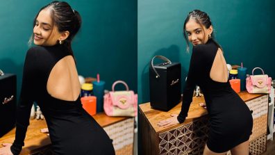 Anushka Sen’s chic look in black bodycon dress