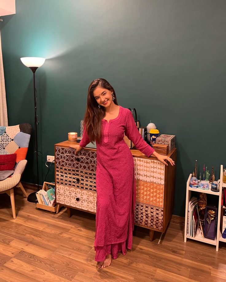 Anushka Sen's Pink Chikankari Sharara Set Is A Perfect Ensemble For Navratri Night, See Photos 860321