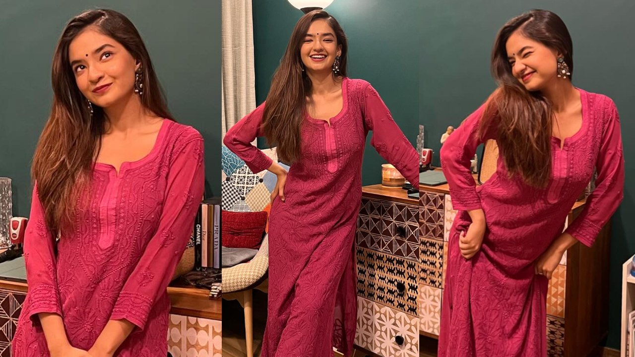 Anushka Sen's Pink Chikankari Sharara Set Is A Perfect Ensemble For Navratri Night, See Photos 860318