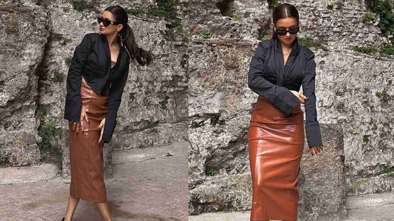 Avneet Kaur takes Italy by storm with a chic brown leather outfit 858935