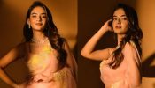 Baal Veer actress Anushka Sen gives contemporary flair to her organza peach saree