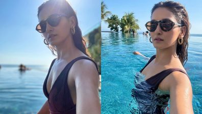 Bedazzle! Shakti Mohan slays the plunge neck monokini in Bali, Check out photos