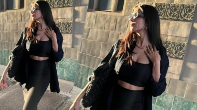 Bewitching in Black! Malavika Mohanan gives bold spin in bralette and flared pants