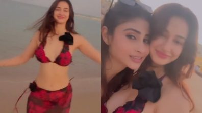 BFFs on Beach! Mouni Roy & Disha Patani turn up sass in bikini sets [Video]