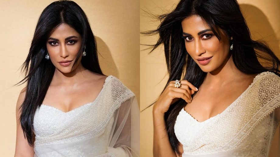 Chitrangda steals it in Rs. 64,000 ivory hand embroidered saree [Photos] 864281