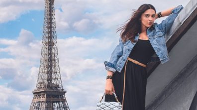 Deepika Padukone keeps it chic in black midi dress & denim jacket [Photo]