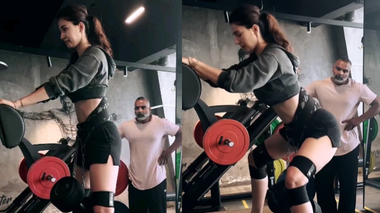 Disha Patani takes ‘glute’ workout to next level with 35kg dumbbells, check out 864765