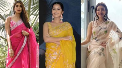 Elevate corporate parties with organza sarees! Anupama Parameswaran, Kajal Aggarwal & Pooja Hegde’s favourites