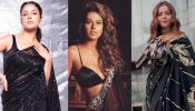 Elevate your glam at parties in black sarees! Nia Sharma, Shehnaaz Gill & Rubina Dilaik’s tips