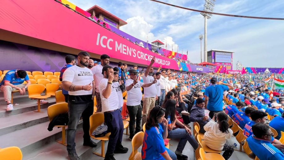 Fans aka Tejas Team Unite to Roar for the Men in Blue at India vs New Zealand ICC Men's Cricket World Cup Match!