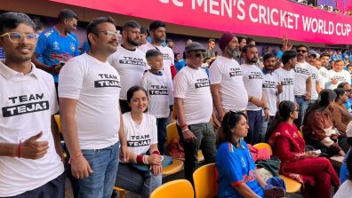 Fans aka Tejas Team Unite to Roar for the Men in Blue at India vs New Zealand ICC Men’s Cricket World Cup Match!”