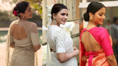 Flex your saree  swag with these blouse back designs: Cues from Srinidhi Shetty, Samantha Ruth Prabhu and Rashmika Mandanna