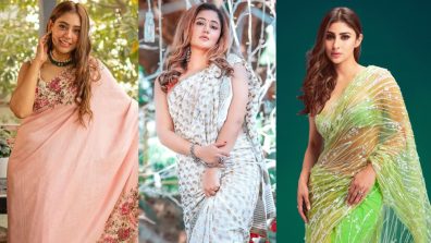 Flow festive this season in designer sarees! Mouni Roy, Rashami Desai & Niti Taylor’s picks