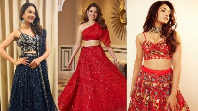 Go glam this Navaratri with Rakul Preet Singh, Tamannaah Bhatia & Rashmika Mandanna’s lehenga blouse design [Photos]