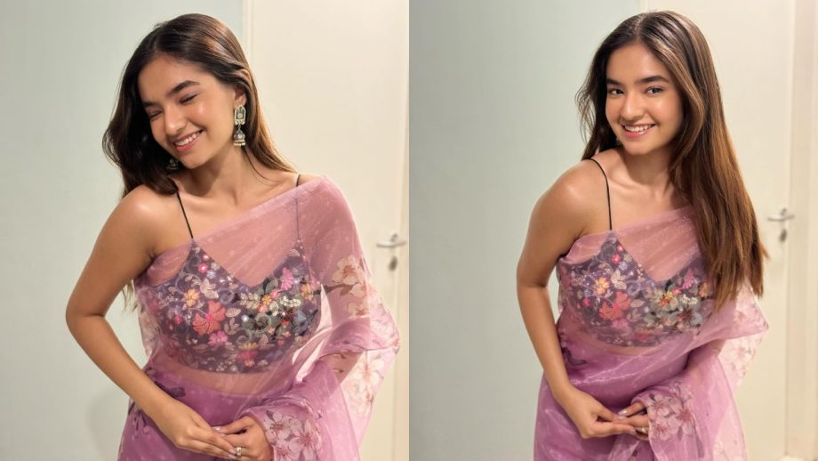 Gorgeous! Baal Veer actress Anushka Sen whispers magic in orchid organza saree 863479