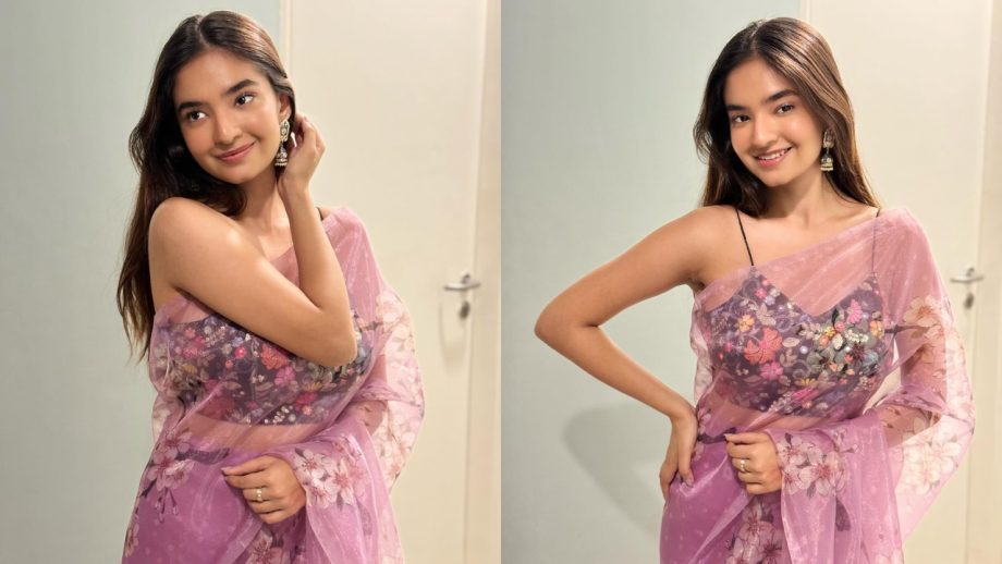 Gorgeous! Baal Veer actress Anushka Sen whispers magic in orchid organza saree 863480