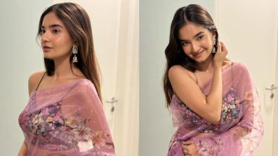 Gorgeous! Baal Veer actress Anushka Sen whispers magic in orchid organza saree