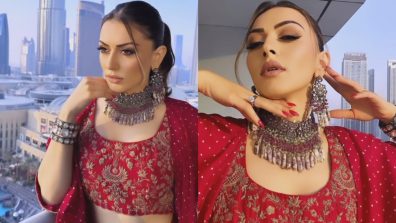 Hansika Motwani Styles Her Fiery Red Three-piece Outfit With Beautiful Oxidised Jewelleries, Take A Look