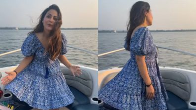 Hilarious! Hina Khan does the ‘just looking like a wow’ trend on her yacht ride