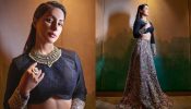 Hina Khan Embodies Grace In Infinity Blouse And Embellished Skirt With Diamond Necklace, See Photos