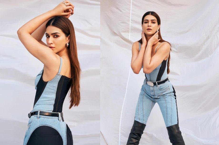 In Photos: Kriti Sanon’s bicolour denim corset outfit is high fashion gem 859913