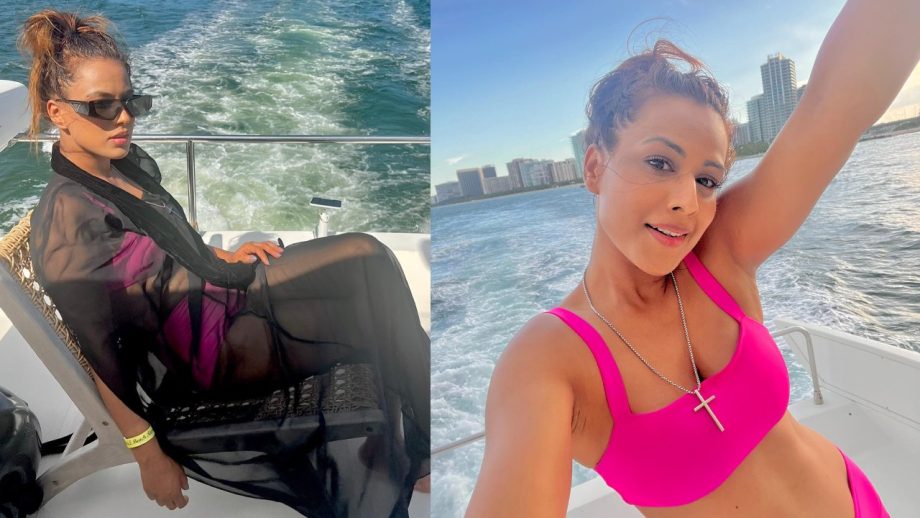 In Photos: Nia Sharma soars temperature high in Miami, looks stunner in hot pink bikini set 857699