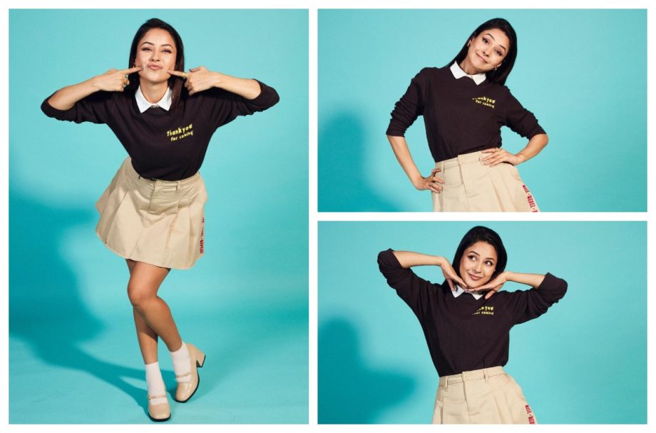 In Photos: Shehnaaz Gill Quirky 'School Girl' Vibe In Collar Top And Pleated Skirt 859925