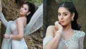 Isha Malviya gives princess vibes in mermaid inspired cadet blue fusion wear [Photos]