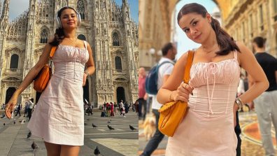 Italian Style Diary: Avneet Kaur Looks Pretty In Pink Midi Dress At Piazza del Duomo