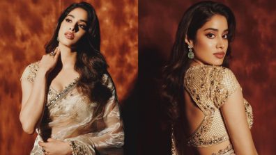 Janhvi Kapoor masters glow in handwoven tissue gold saree [Photos]