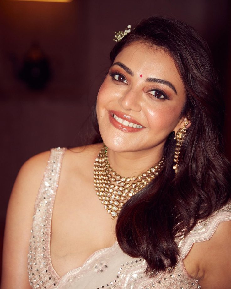 Kajal Aggarwal, Rashmika Mandanna, & Samantha Ruth Prabhu: Glam Up Your Saree With Diamond Necklace 858311