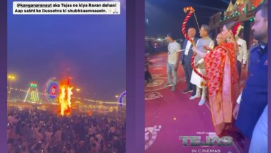 Kangana Ranaut aka Tejas Gill becomes the first woman to burn the Ravan effigy at the famous Luv Kush Ramleela