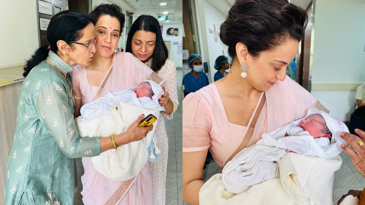 Kangana Ranaut becomes aunt, gets emotional as she holds her new-born nephew 863314