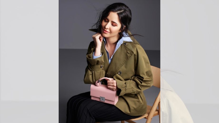 Katrina Kaif's Green Jacket, Shirt, And Trouser With Statement Handbag Are Stylish Combination 857304