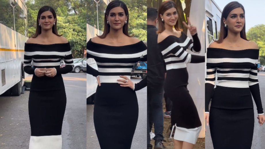 Kriti Sanon Gives Her Fashion Vintage Spin In Black-White Off-shoulder Dress 862838