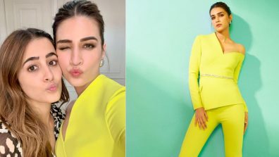 Kriti Sanon reunites with sister Nupur, stuns in lime green co ord set