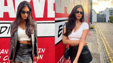 London Dairies: Malavika Mohanan Poses In Crop Top, Jacket & Skirt With Boots