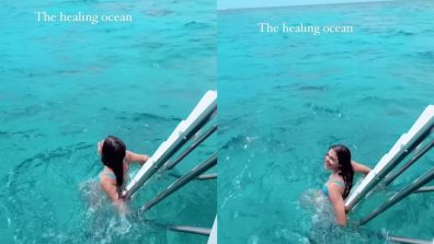 Maldives Babe! Pooja Hegde twins with ‘healing ocean’ in blue bikini set, watch video